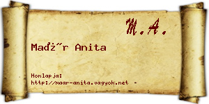 Maár Anita névjegykártya