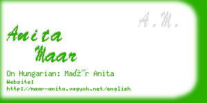 anita maar business card